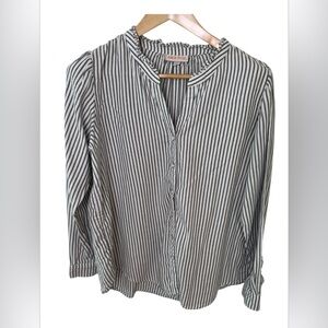 Knox Rose Black and White Striped Women's Top size L
